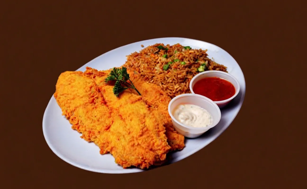 Crispy Chicken & Fried Rice at Marina Seafood Kitchen, Seafood Restaurant in Pasadena
