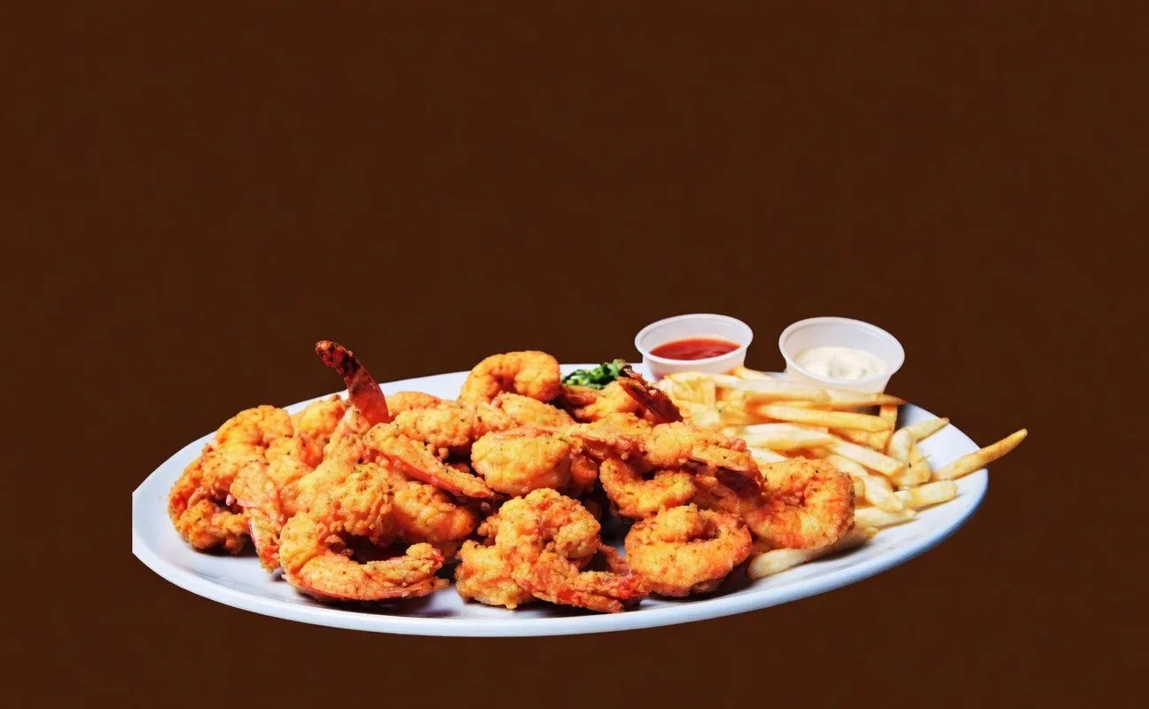 Fried Shrimp with Fries at Marina Seafood Kitchen, Seafood Restaurant in Pasadena