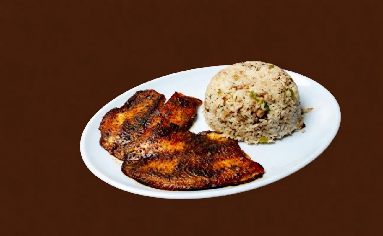 Grilled Fish & Rice at Marina Seafood Kitchen, Seafood Restaurant in Pasadena